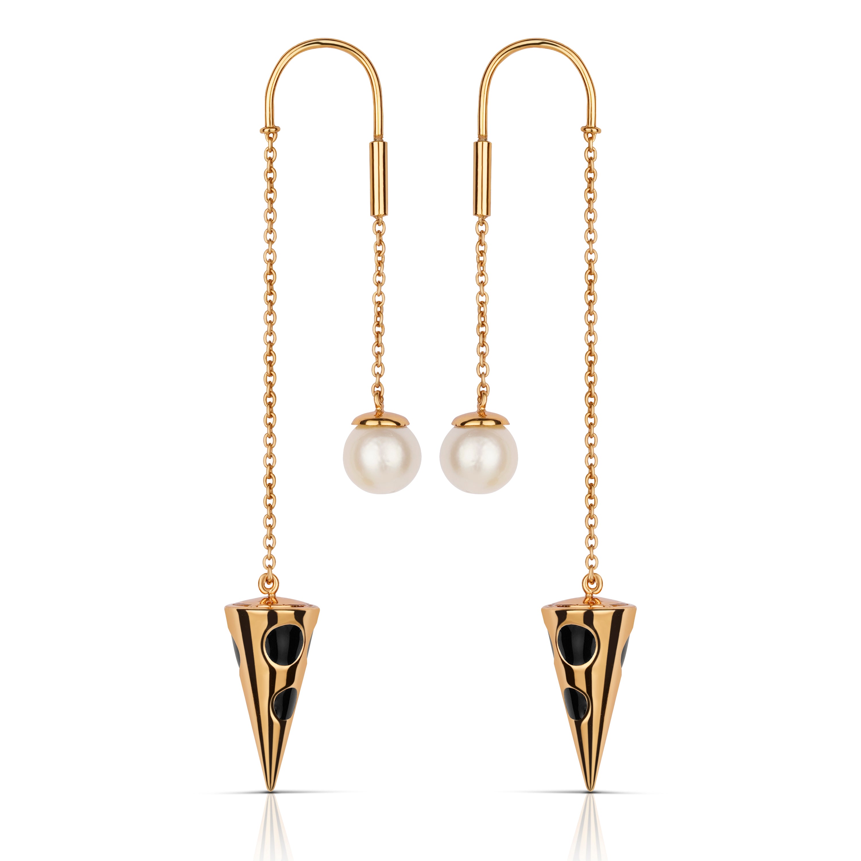 Poise & Pearl Earrings - Gold and Black