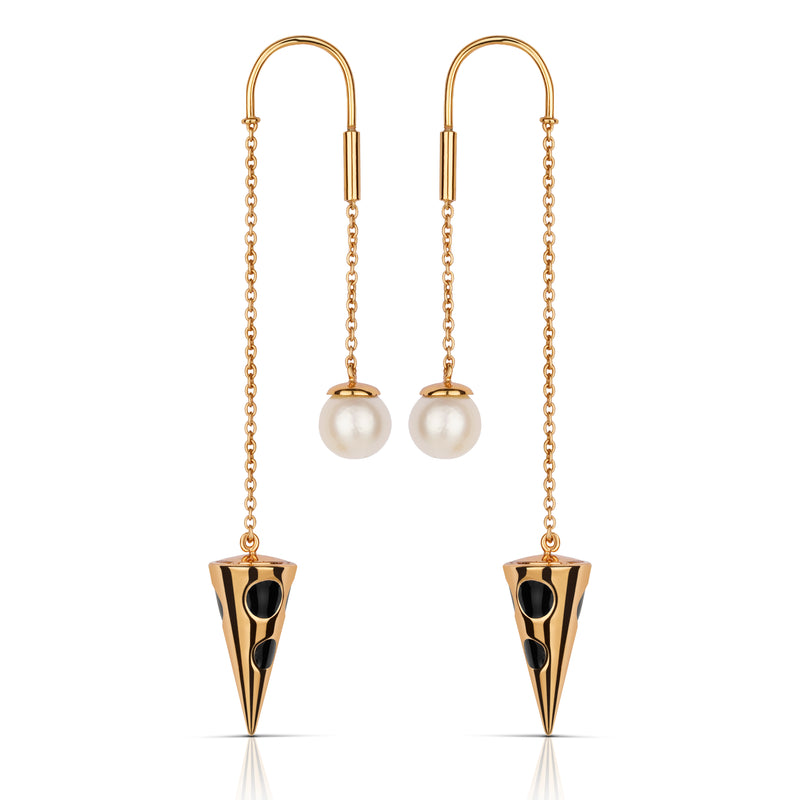 Poise & Pearl Earrings - Gold and Black