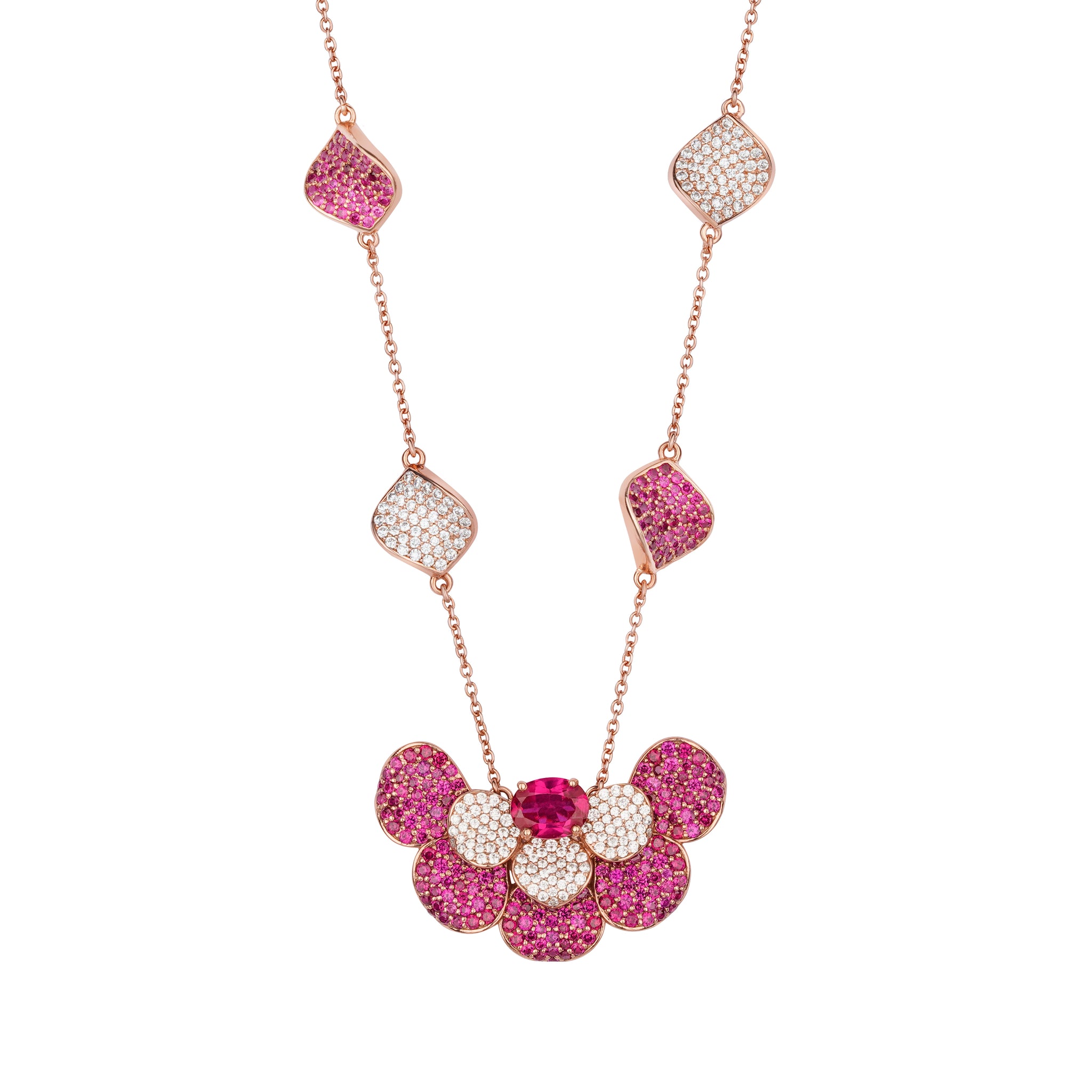 Glorious Petal Necklace - Royal Rose