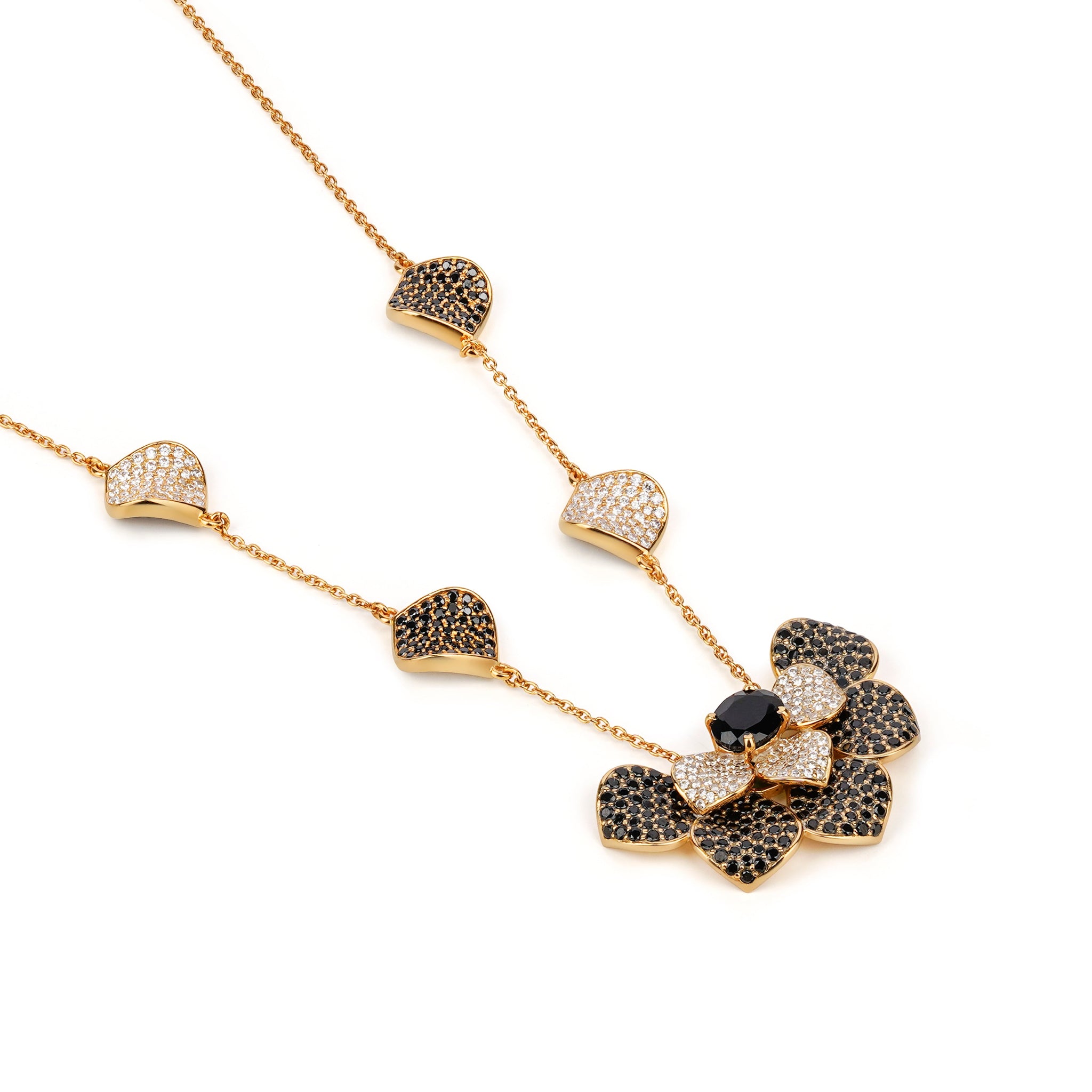 Glorious Petal Necklace - Midnight Black