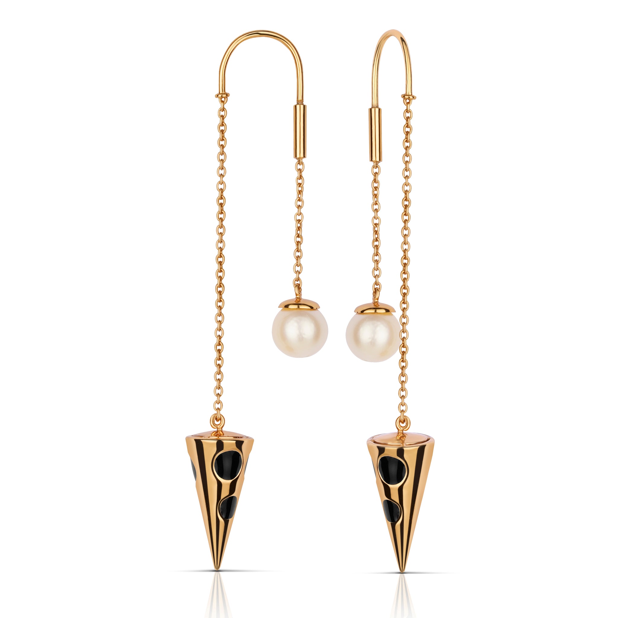 Poise & Pearl Earrings - Gold and Black