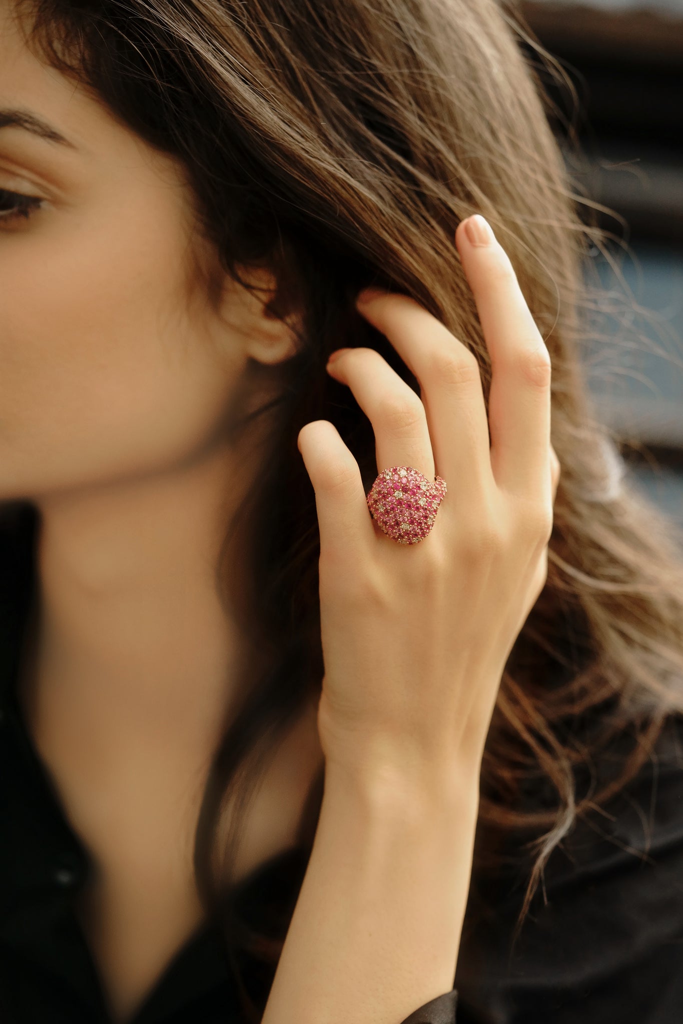 The Statement Ring - Pink Quartz