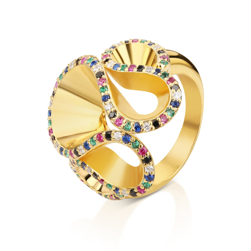 A Maze Ring Yellow Vibrant