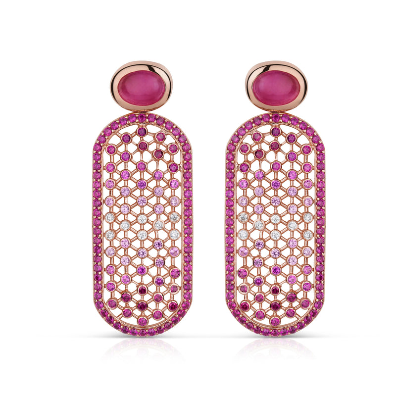 Posh Mesh Earrings - Pink Quartz
