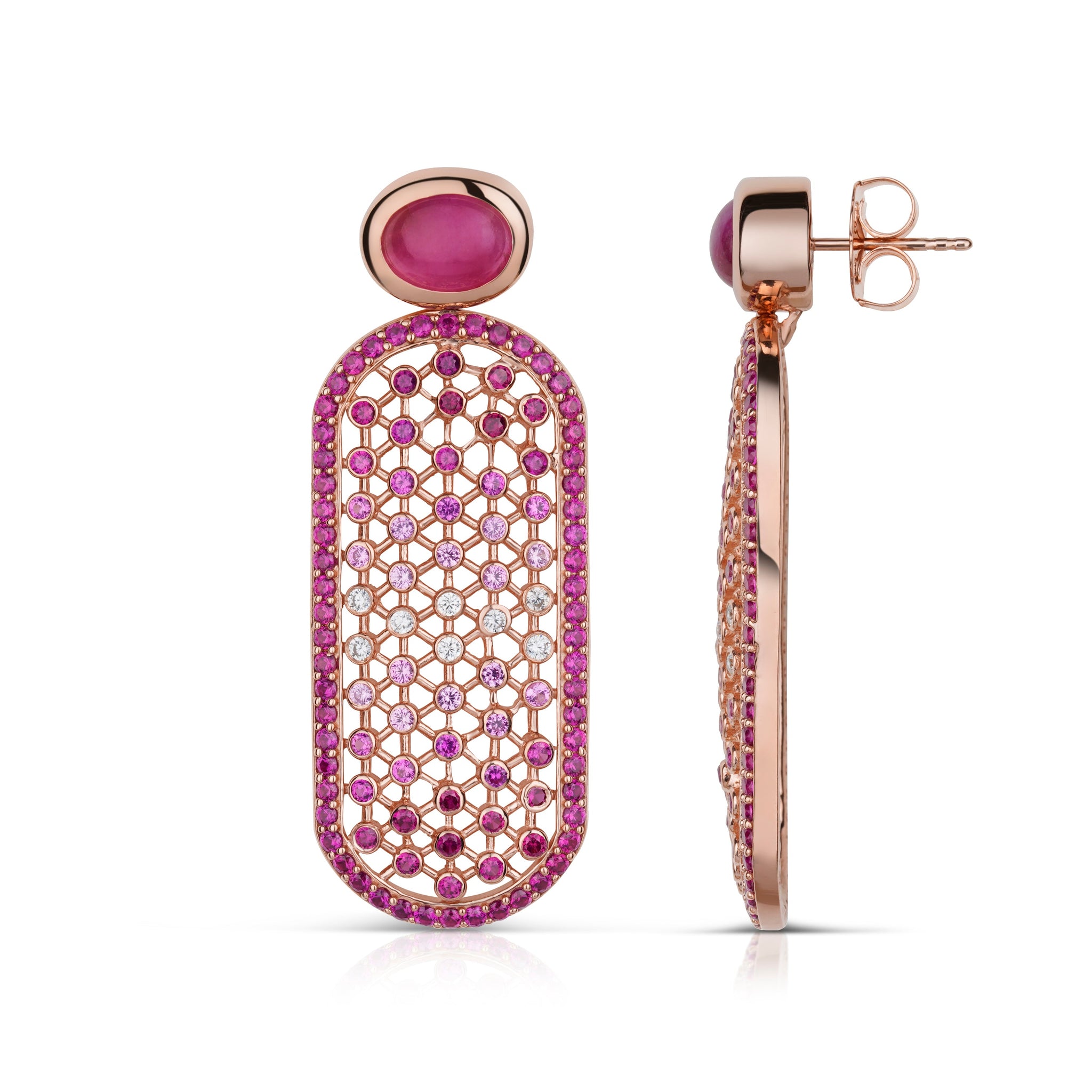 Posh Mesh Earrings - Pink Quartz