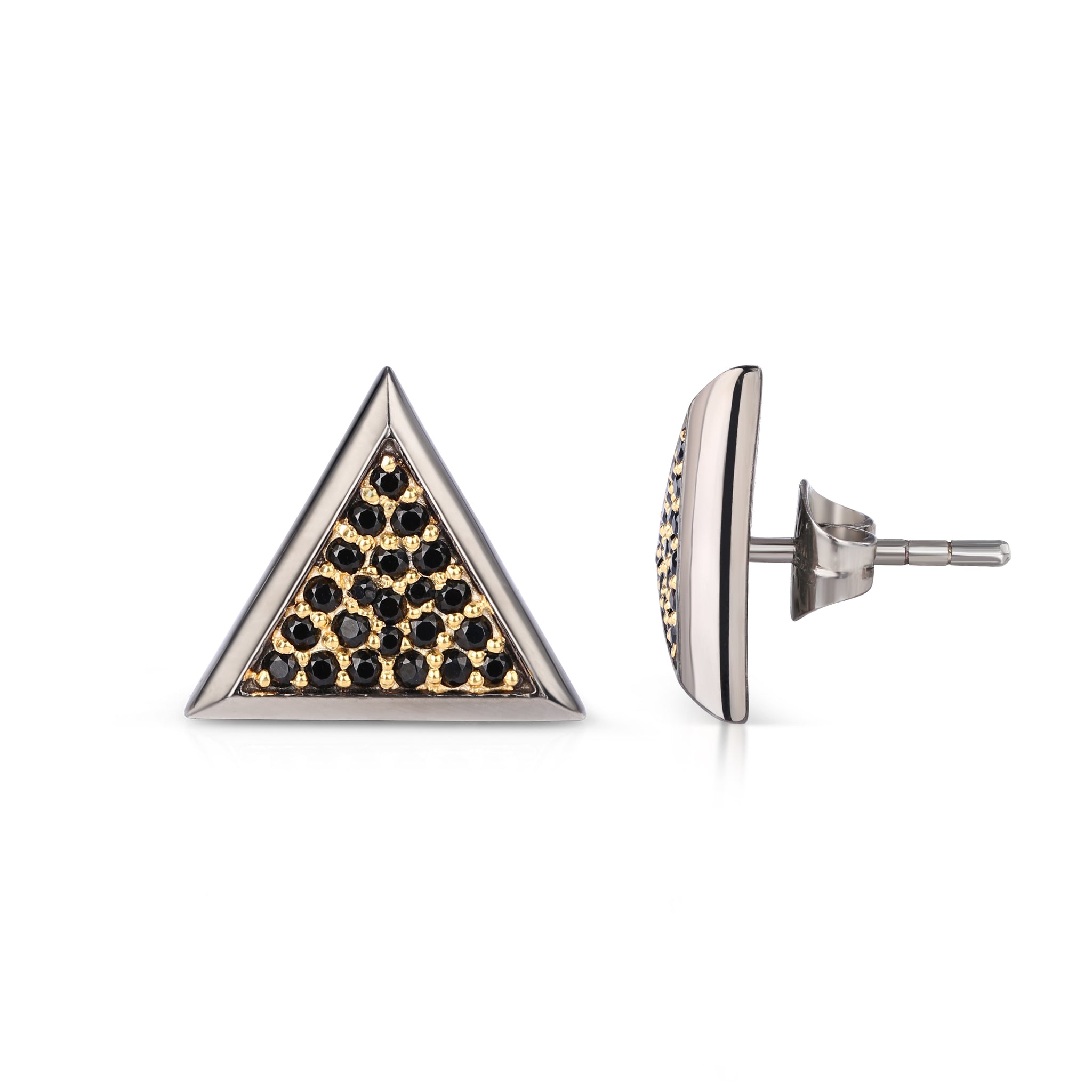 Divine Trinity Studs - Midnight Gold