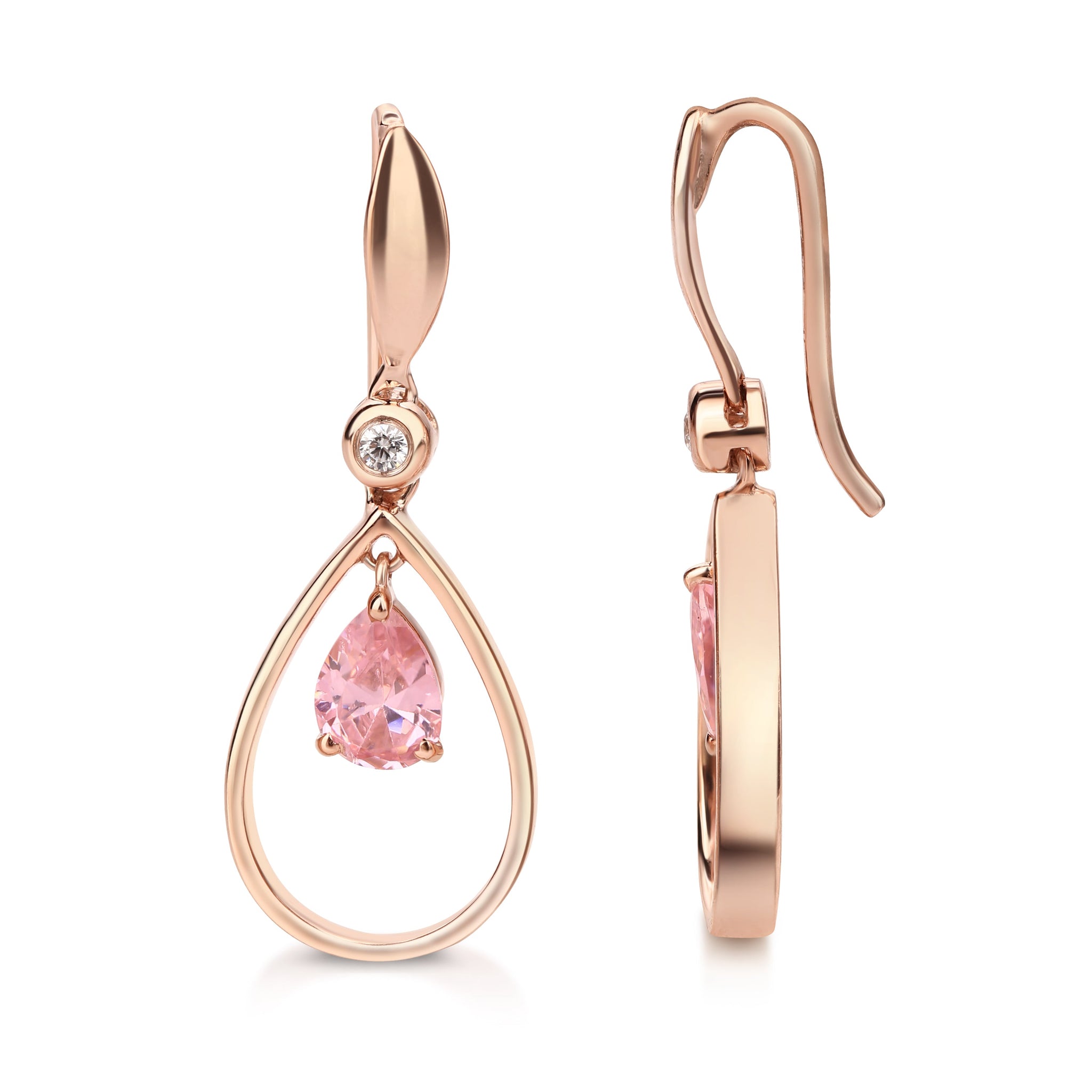 Evergreen Designer Earrings - Rose and Pink