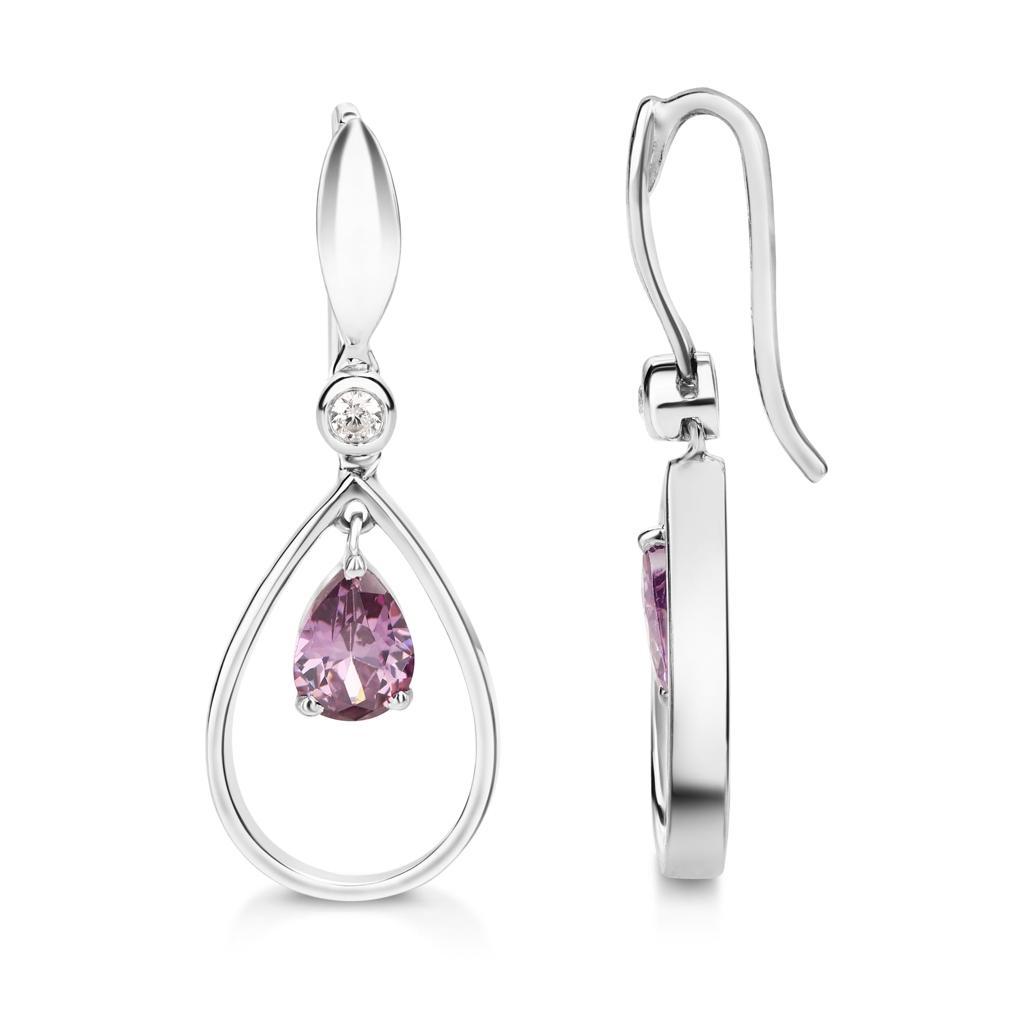 Evergreen Designer Earrings - White and Plum