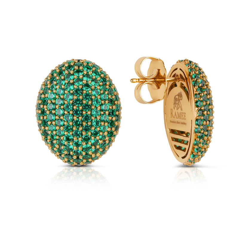 The Statement Earrings - Yellow Gold Emerald