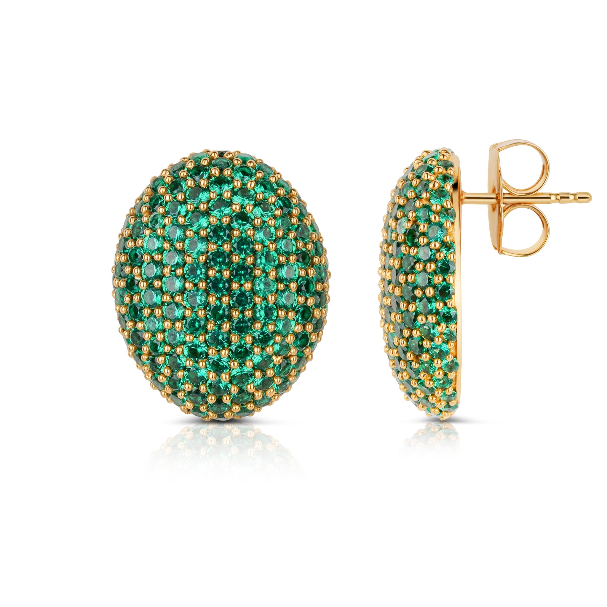 The Statement Earrings - Yellow Gold Emerald