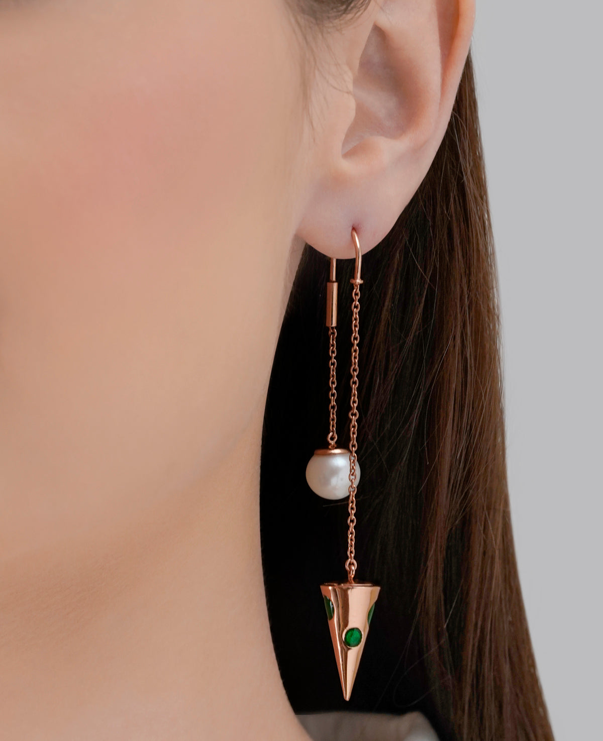 Poise & Pearl Earrings - Rose and Green