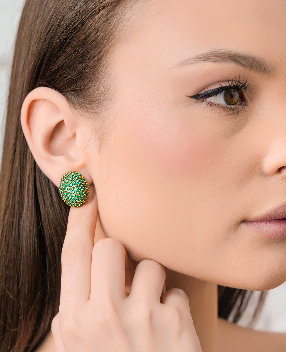 The Statement Earrings - Yellow Gold Emerald